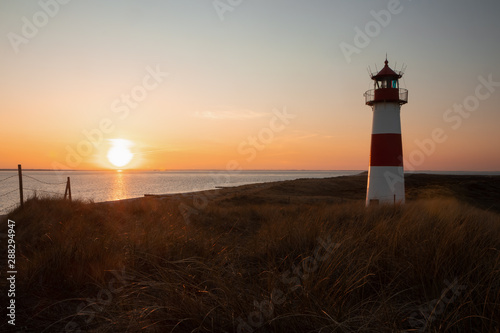 light house in List on Sylt the popular German island in the North Sea