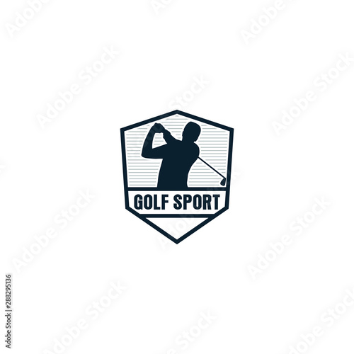 Logos for golf sports with player silhouettes