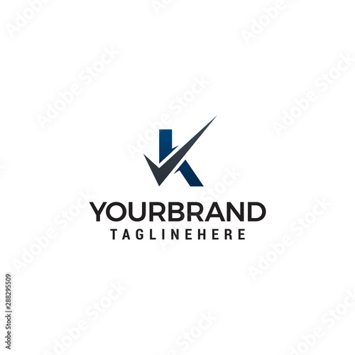 Letter K With Checklist Logo Template