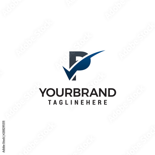 Letter P With Checklist Logo Template