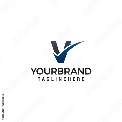 Letter V With Checklist Logo Template