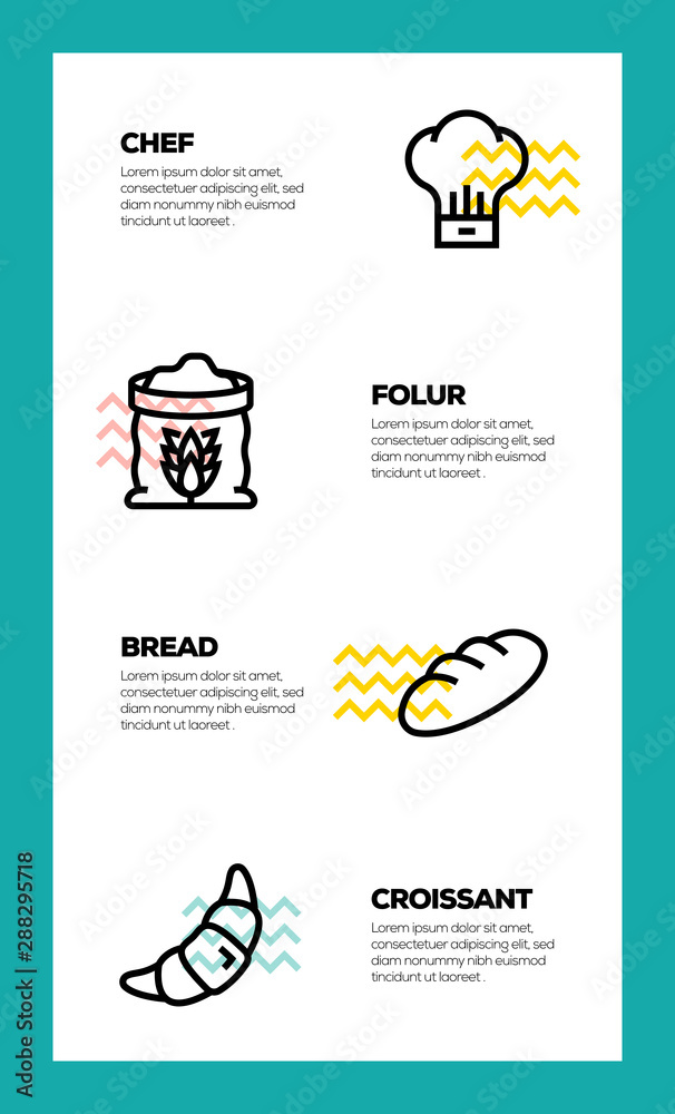 Obraz premium BAKERY LINE ICON CONCEPT
