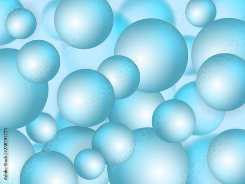 Abstract trendy pattern with blue spheres. Vector illustration for poster