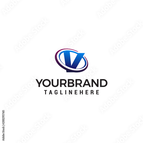 Free Download Swoosh Letter V technology logo concept template - GFXLoad