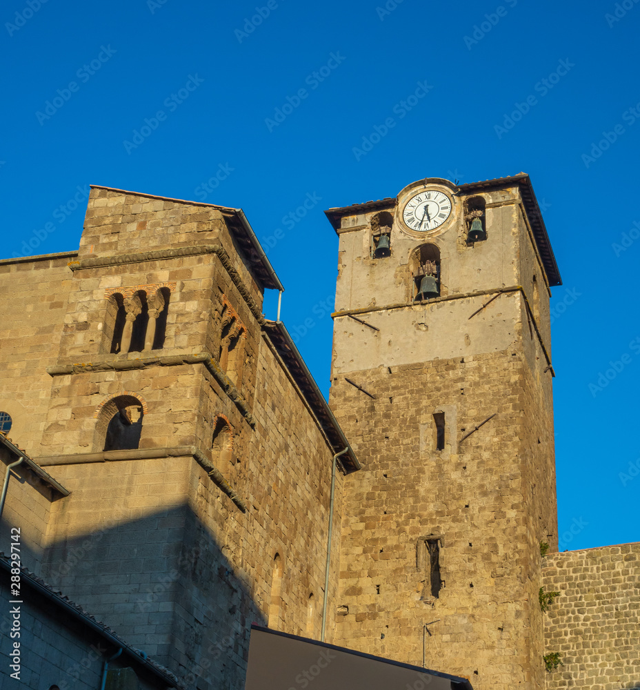 old stone houses in narrow streets in the old town of Viterbo, Italy old stone houses in narrow streets in the old town of Viterbo, Italy