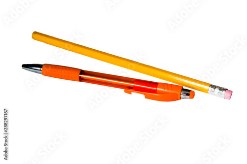 Orange pen isolated on white