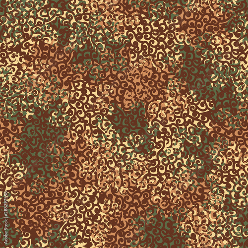 A seamless vector organic autumn pattern in rust colors. Surface print design.