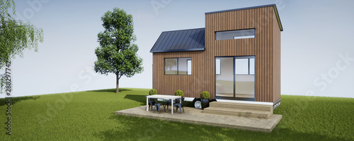 Schilderij op canvas vue 3d tiny house 02