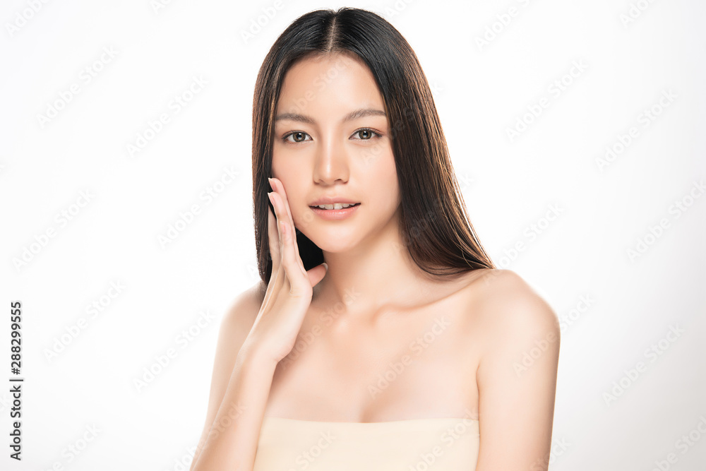 Beautiful Young Asian Woman with Clean Fresh Skin, Beautiful Young Asian Woman with Clean Fresh Skin,