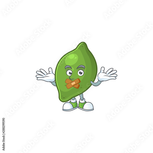 Silent fresh lime cartoon character for cuisine