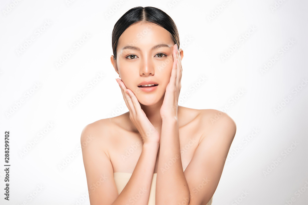 Beautiful Young Asian Woman with Clean Fresh Skin, Beautiful Young Asian Woman with Clean Fresh Skin,