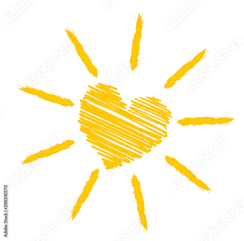 bright orange yellow sun icon or symbol vector illustration