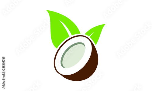 Coconut oil logo. Nature product coconut oil emblem. Ripe coco and half coconut and leaves with letters. Engraving style. Coco Fresh: Coconut Water Drink logo design, Coconut Logo Design, Coconut logo