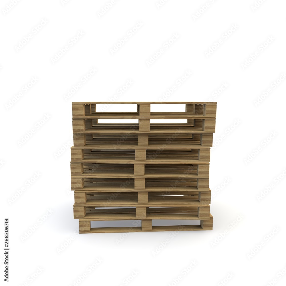Wooden pallets isolated on white background. There is room for Your design Wooden pallets isolated on white background. There is room for Your design