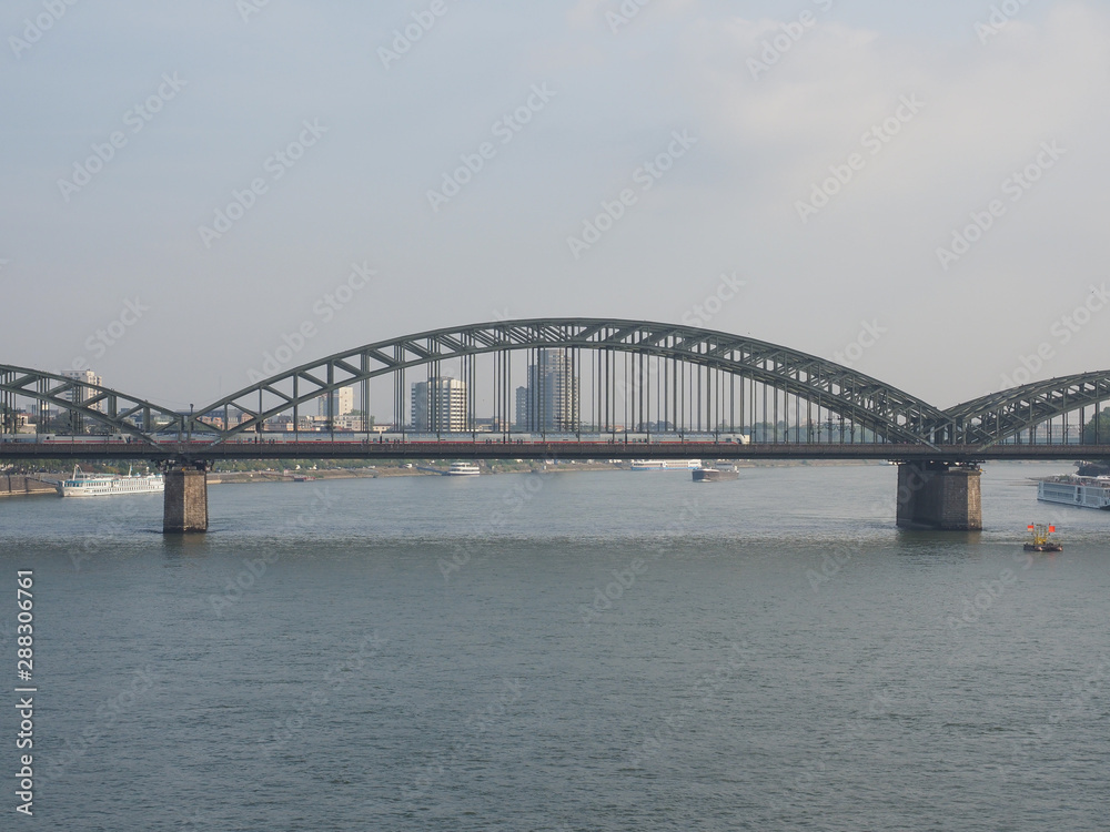 Hohenzollernbruecke (Hohenzollern Bridge) over river Rhine in Ko