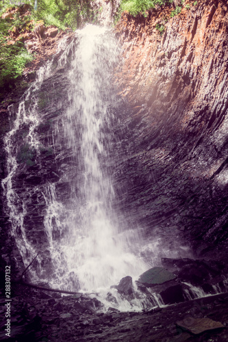 Waterfall in the Carpathian Mountains