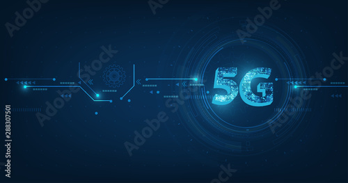 Vector abstract futuristic circuit board .Hi-tech digital technology and engineering, digital telecom concept on dark blue color background.