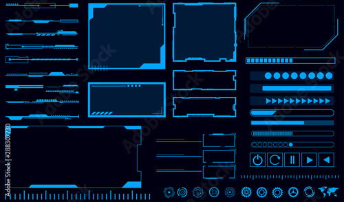 abstract technology futuristic concept HUD interface hologram elements of digital data , Elements Basic Communication Concept Set.