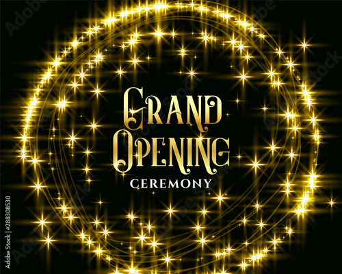 golden glitering sparkles grand opening background design