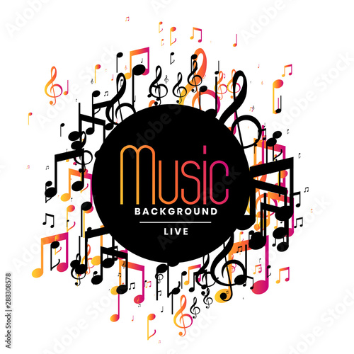 abstract music background with musical notes design