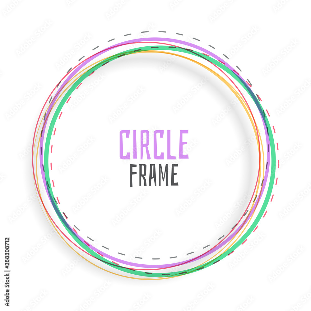 Fototapeta premium circle frame background in colorful line style