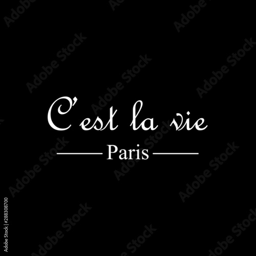 C'est la vie - Typography graphic design for t-shirt graphics, banner, fashion prints, slogan tees, stickers, cards, posters and other creative uses