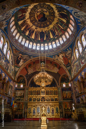 Interior of a church in Sinaia, Romania