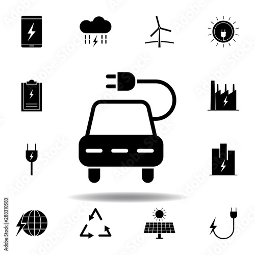 car, socket icon . Set of alternative energy illustrations icons. Can be used for web, logo, mobile app, UI, UX