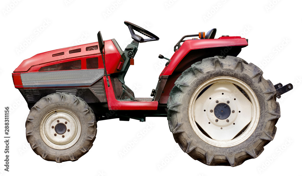 red tractor isolated on white background red tractor isolated on white background