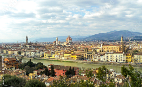 Beautiful view of Florence, Italy. Panorama of famous ancient Italian city in spring time. © mivod