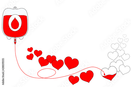 Sketch of Blood donation give and donate concept