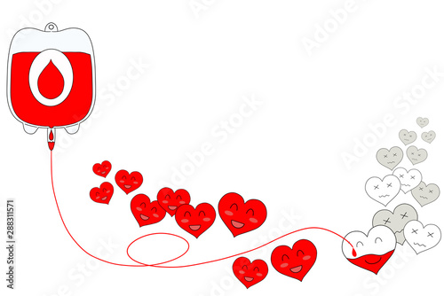 Sketch of Blood donation give and donate concept