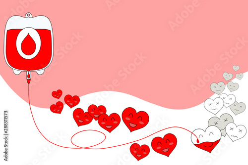 Sketch of Blood donation give and donate concept