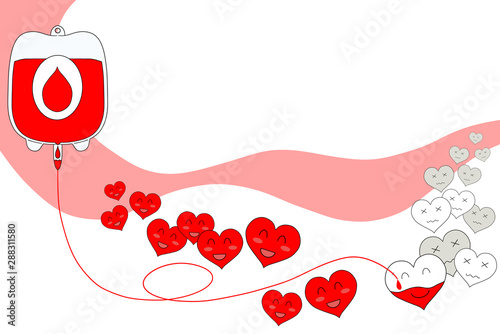 Sketch of Blood donation give and donate concept