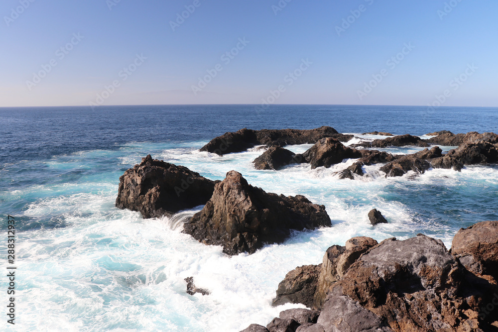 Water swirling in the ocean in Tenerife, Spain Water swirling in the ocean in Tenerife, Spain