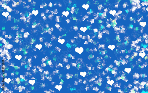 modern hearts ans squares seamless pattern