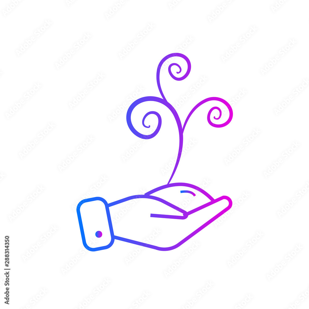 Hand with plant vector icon Hand with plant vector icon