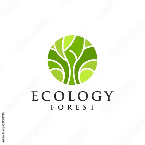 unique ecology logo - vector illustration design on a light background