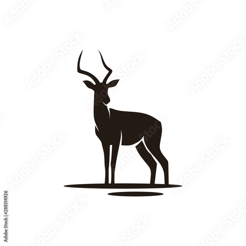 deer logo - vector illustration on a light background