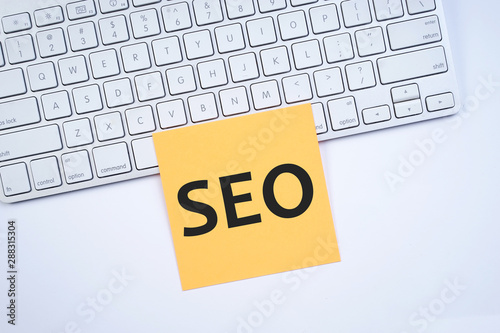 Search Engine Optimization (SEO) concept. Flat lay.