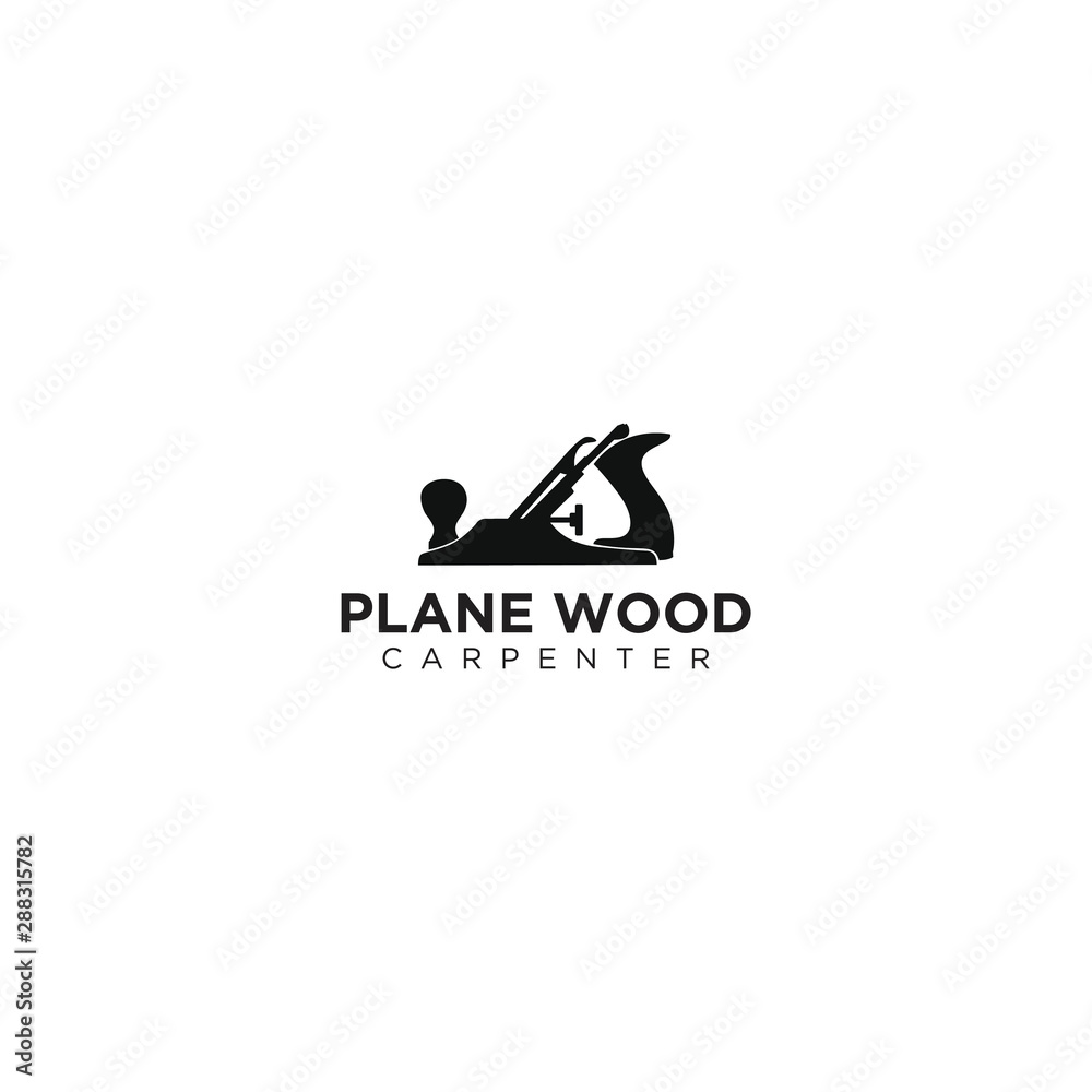 Capenter industry logo design - plane wood log circular saw Capenter industry logo design - plane wood log circular saw