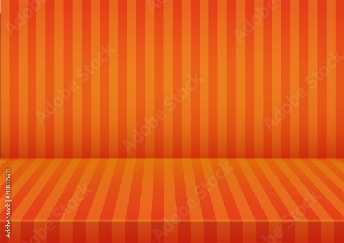 Halloween orange striped room background.