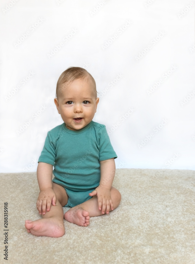 Sweet little baby boy portrait on white background Sweet little baby boy portrait on white background