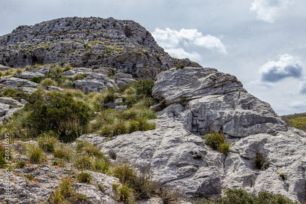 Scenic view at landscape on Serra de Tramuntana in the north of mallorca between Lluc and Sa Calobra Scenic view at landscape on Serra de Tramuntana in the north of mallorca between Lluc and Sa Calobra