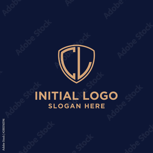 initial CL logo design template. business and gold. vector