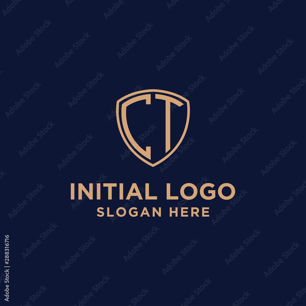 initial CT logo design template. business and gold. vector initial CT logo design template. business and gold. vector