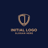 initial CV logo design template. business and gold. vector