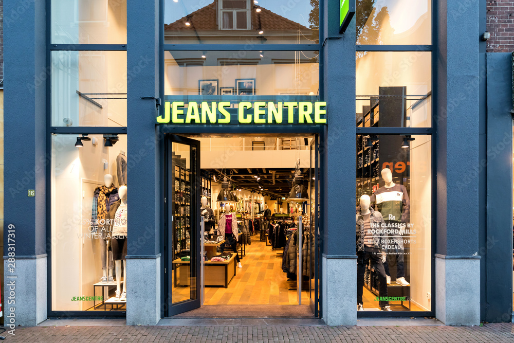 SNEEK, THE NETHERLANDS - NOVEMBER 2, 2018: Jeans Centre store. Jeans Centre  is a Dutch fashion brand with nearly 100 stores and a web shop. Stock Photo  | Adobe Stock