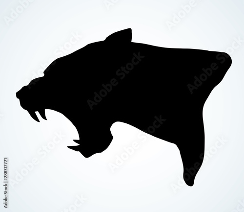 Open mouth. Grin. Vector drawing