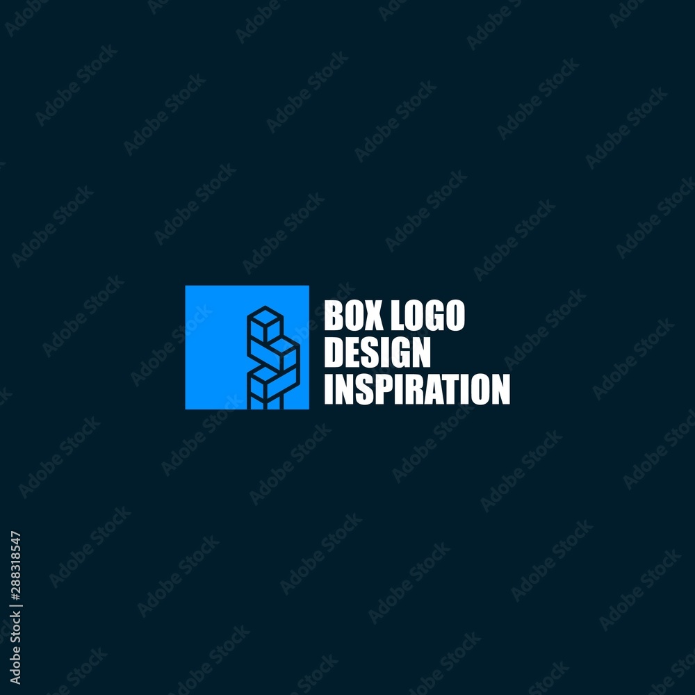 box square logo design inspiration . cube logo design . letter B logo design template